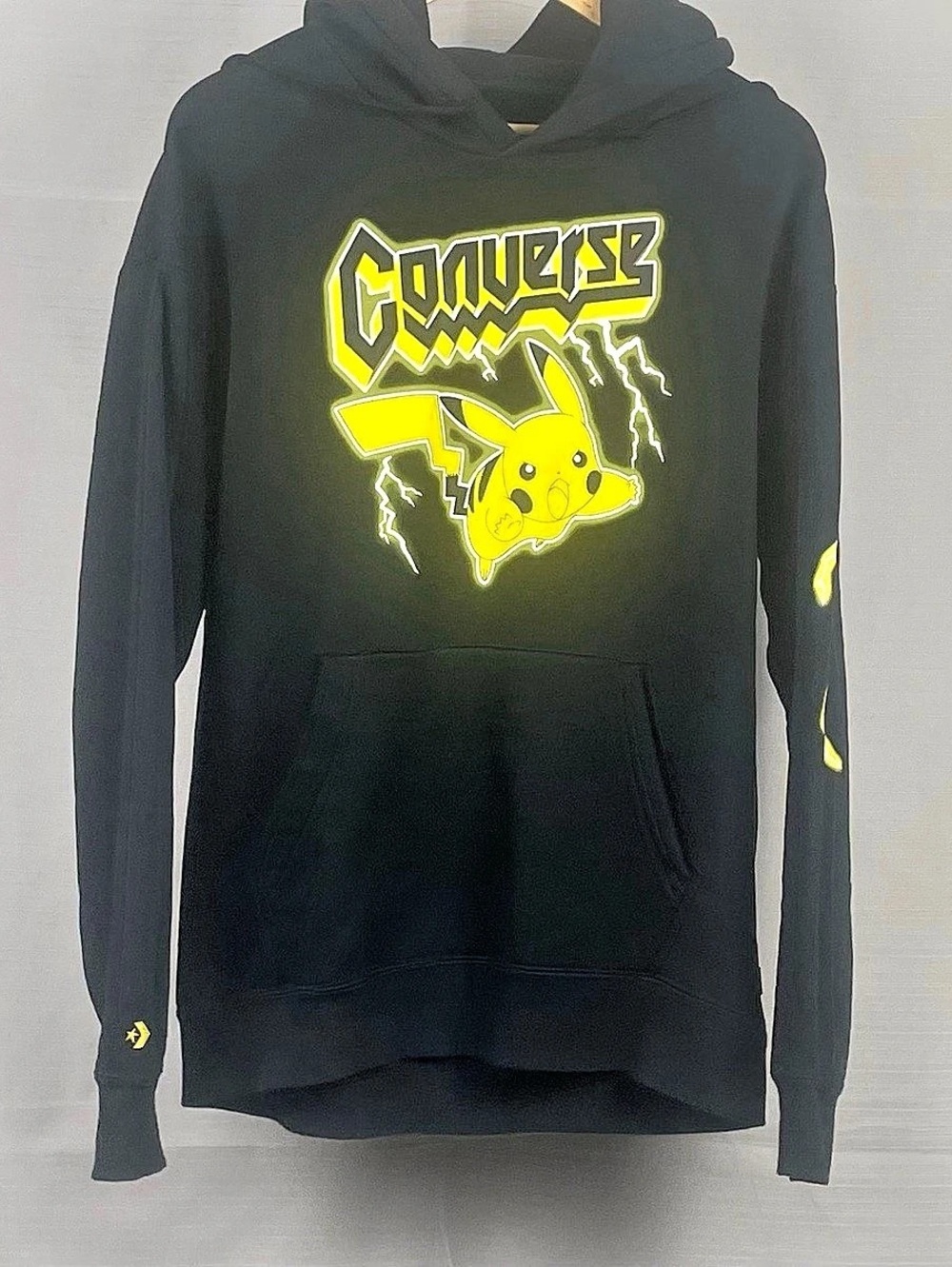 Converse x Pokemon 25th Anniversary Pikachu Hoodie Black Sz M